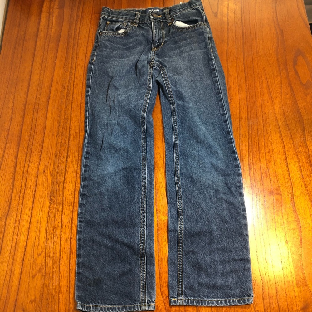 Old Navy straight leg jeans with adjustable waist boys 12 slim